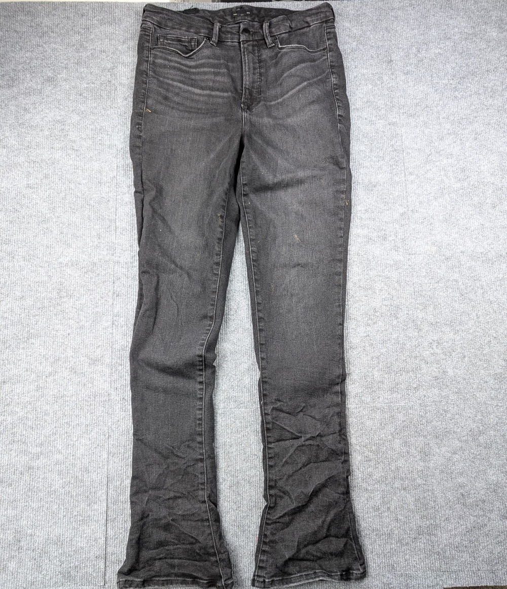 Good American Boot Cut Jeans Womens 15 Faded Black High Rise Good Legs Micro